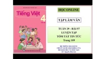 Tập làm văn 4 tuần 29: Bài 57 - Luyện tập tóm tắt tin tức Tập làm văn 4 tuần 29: Bài 57 - Luyện tập tóm tắt tin tức
