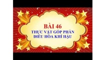 Sinh học lớp 6 - Bài 46 - Thực vật góp phần điều hòa khí hậu Sinh học lớp 6 - Bài 46 - Thực vật góp phần điều hòa khí hậu