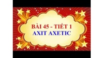 Hóa học lớp 9 - Bài 45 - Axit axetic - Tiết 1 Hóa học lớp 9 - Bài 45 - Axit axetic - Tiết 1