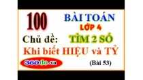 Toán lớp 4: 100 bài toán lớp 4 điển hình - (Bài 53): Tìm 2 số khi biết Hiệu số và Tỉ số của nó Toán lớp 4: 100 bài toán lớp 4 điển hình - (Bài 53): Tìm 2 số khi biết Hiệu số và Tỉ số của nó