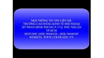 HƯỚNG DẪN ĐĂNG KÝ XÉT TUYỂN ONLINE TRƯỜNG CAO ĐẲNG KINH TẾ ĐỐI NGOẠI NĂM 2018 HƯỚNG DẪN ĐĂNG KÝ XÉT TUYỂN ONLINE TRƯỜNG CAO ĐẲNG KINH TẾ ĐỐI NGOẠI NĂM 2018
