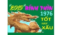 Năm 2019 tuổi Bính Thìn 1976 tốt hay xấu như thế nào đầy đủ cả nam và nữ Năm 2019 tuổi Bính Thìn 1976 tốt hay xấu như thế nào đầy đủ cả nam và nữ