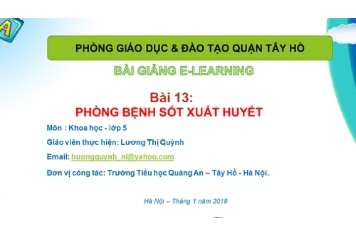Khoa học 5. Bài 13. Phòng bệnh sốt xuất huyết - Lớp 5 - Nguyễn Trung ...