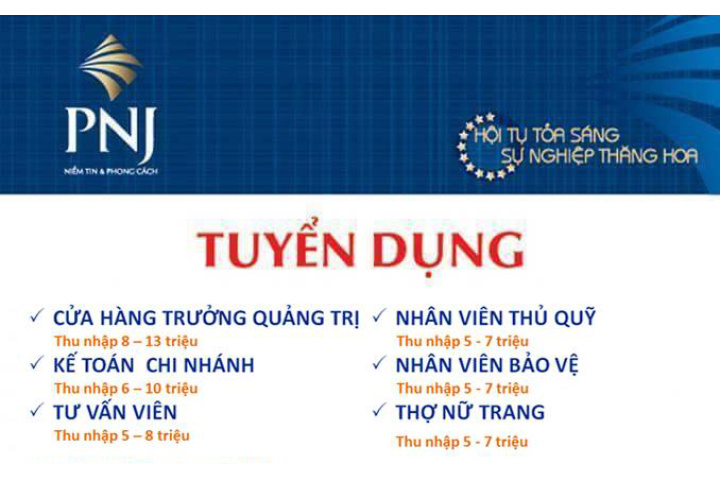 PNJ tuyển dụng và cơ hội việc làm tại Đà Lạt – Việc làm Buôn Ma Thuộc
