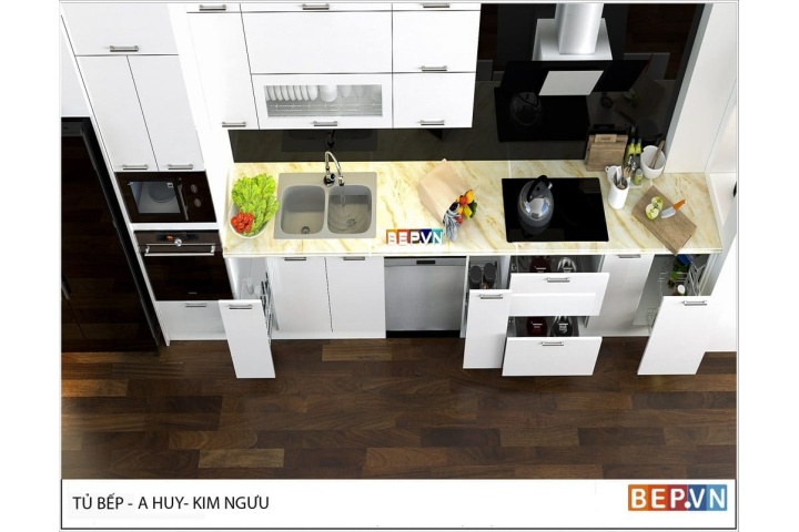 Nhà bếp tối giản cho diện tích bếp nhỏ | Bep.vn - tủ bếp tiêu chuẩn EU