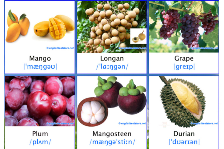 Từ vựng về trái cây - Tiếng Anh Hay