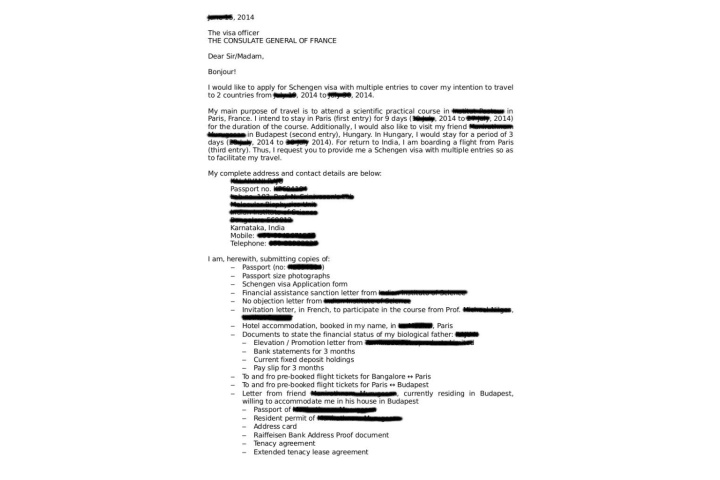 cover letter for student visa application spain