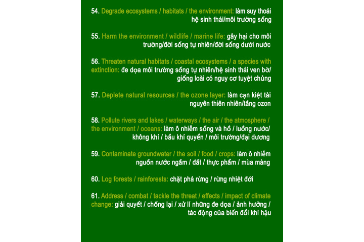 70 từ vựng tiếng anh về ô nhiễm môi trường - EIU Language Center