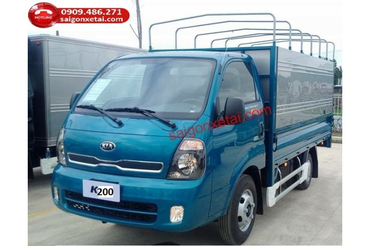 Xe tải Thaco: kia 200 1t9 thùng mui bạt máy dầu ga điện tp.hcm