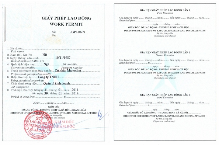 Giấy phép lao động - Xin cấp giấy phép lao động cho người nước ngoài