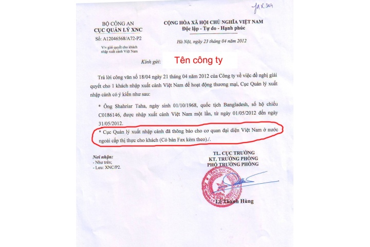các loại thị thực nhập cảnh việt nam