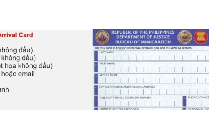 Hướng dẫn ghi tờ khai nhập cảnh hải quan Philippines | Du học MICE ...