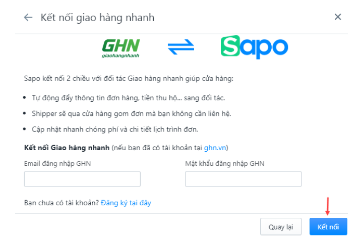 Hướng dẫn thiết lập đối tác vận chuyển Giao hàng nhanh