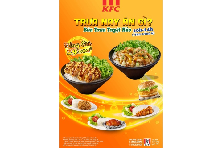 Combo bữa trưa đồng giá chỉ 29K từ KFC