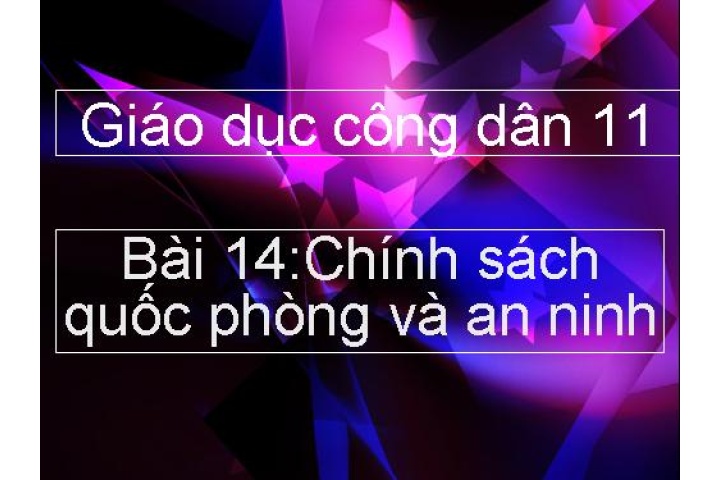 Bài 14. Chính sách quốc phòng và an ninh - GDCD 11 - An Nguyen - Thư ...