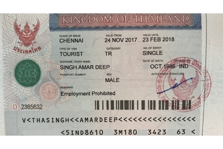 thailand tourist visa cost for indian