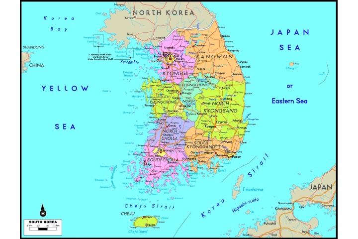 South Korea Maps | Printable Maps of South Korea for Download