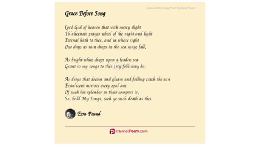 Grace Before Song by Ezra Pound