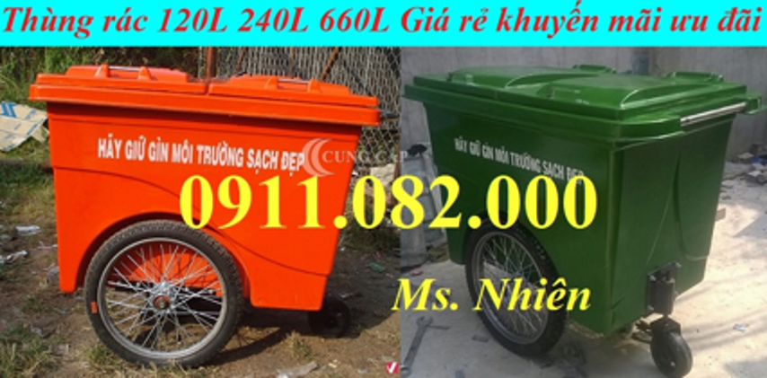 Thùng rác nhựa hdpe giá rẻ- thùng rác 120L 240L giá tốt tại an giang- lh 0911082000