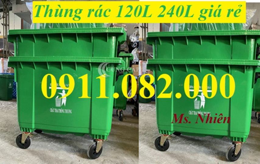 Thùng rác 120l 240l 660l giá tốt- thùng rác giá rẻ tại tiền giang-lh 0911082000