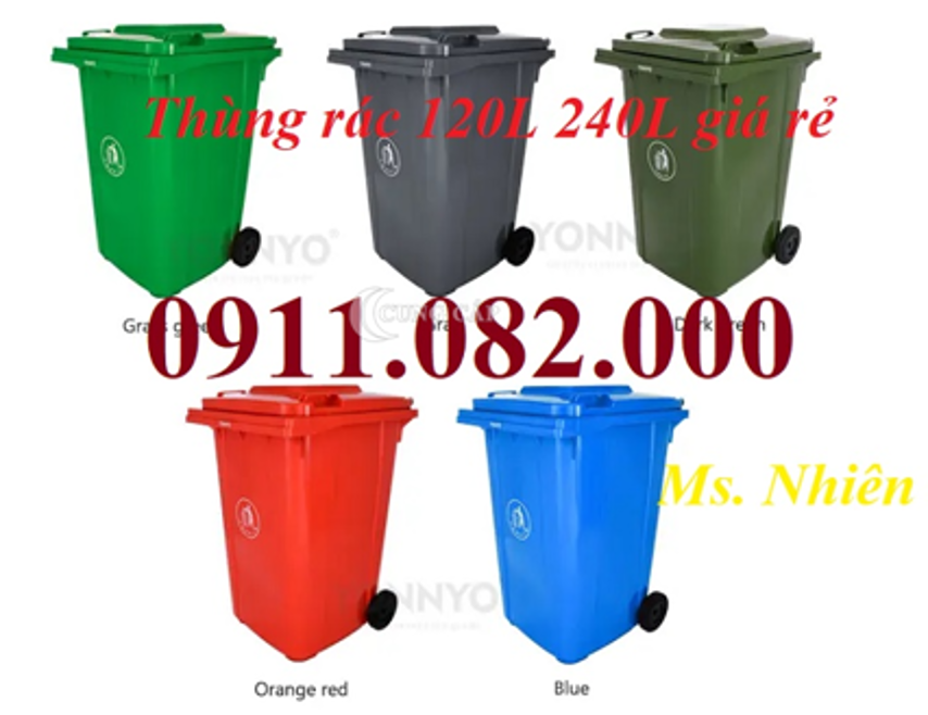 Thùng rác 120l 240l 660l giá tốt- thùng rác giá rẻ tại tiền giang-lh 0911082000