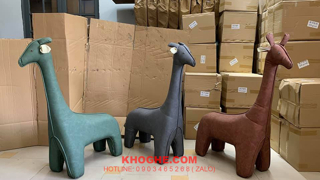 Ghế đôn hưu cao cổ nệm da hiện đại