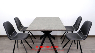 Bộ bàn ăn 4 ghế nệm da hiện đại TRTH-8014