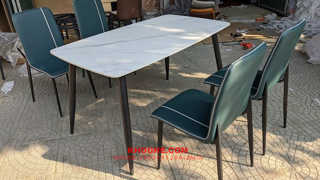 Bộ bàn ăn mặt đá 4 ghế nhỏ gọn MD-B90